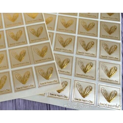 300PCS/Lot New product Golden ' special Heart day ' design thanks series seal sticker DIY note gift Labels multifunction
