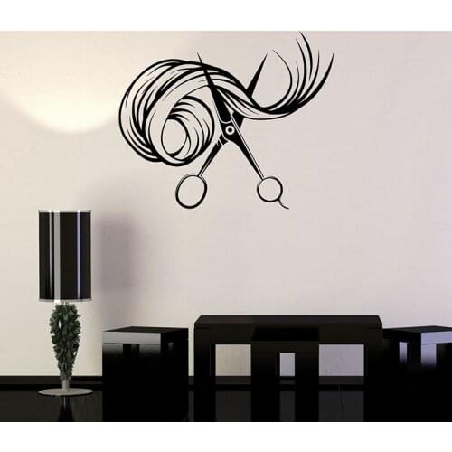 Scissors Wall Decals Hair Beauty Salon Wall Sticker For Barber shop Barbershop Stylist Stickers Removable Art Mural H205