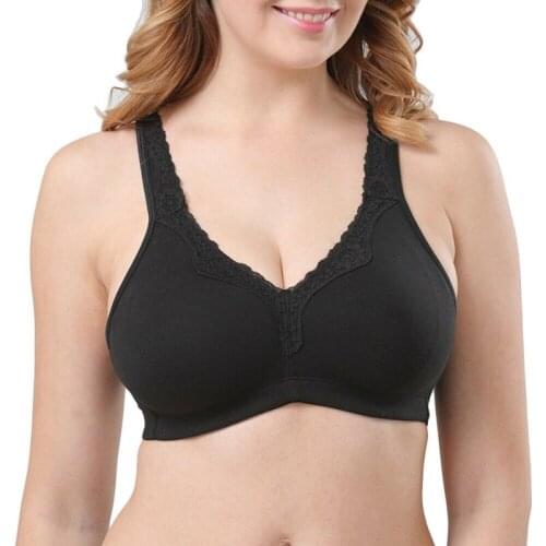 New Women Bra Sexy Lingerie Big Breast Unlined Wire Free Underwear Bralette Plus Size B C D E F 36 38 40 42 44 46 48 50