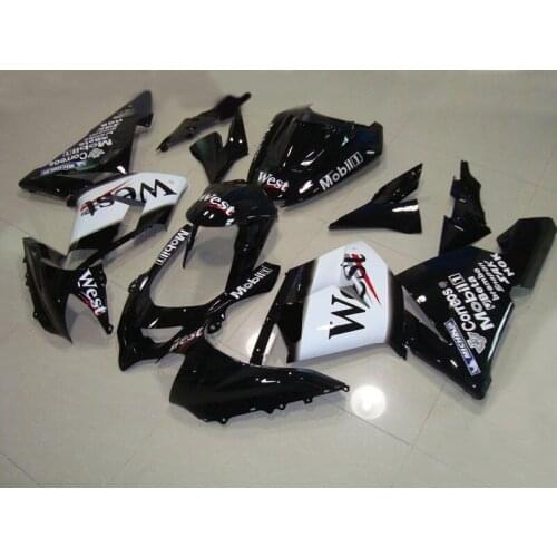 New Motorcycle Fairing kit for KAWASAKI Ninja ZX10R 2004 2005 ZX10R 04 05 WEST white gloss black ABS Fairings set+7 gifts SF23