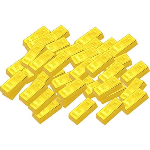 40 PCS Fake Plastic Gold Bar Bullion Prop Halloween Dress Party Desk Table Ornament Display Kids Toy Gifts New