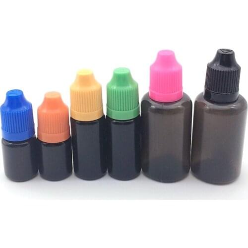 3000 X Black PE Plastic Bottles 5ml/10ml/30ml Empty Bottle Squeeze Juice Eye Dropper Vial