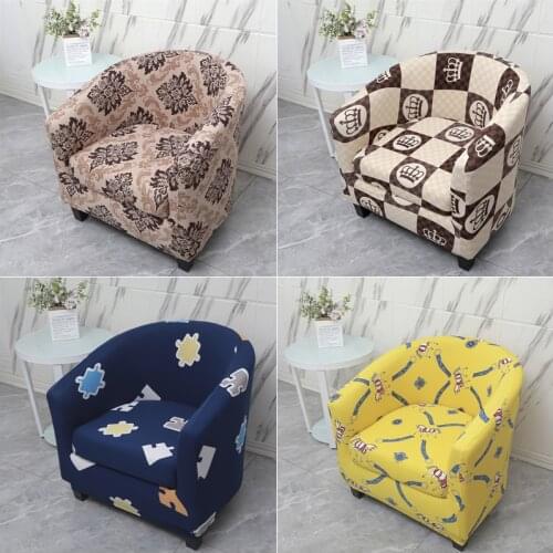Split Style Arc Seat Sofa Cover Coffee Bar Tub Armchair Slipcover With Stretch Removable Cushion Covers Furniture Protector