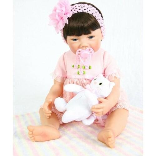 Realistic 22'' Full Vinyl Handmade Boy Girl Reborn Baby Doll Toddler Waterproof Fashion Doll Interactive Dolls Stuffed Dolls