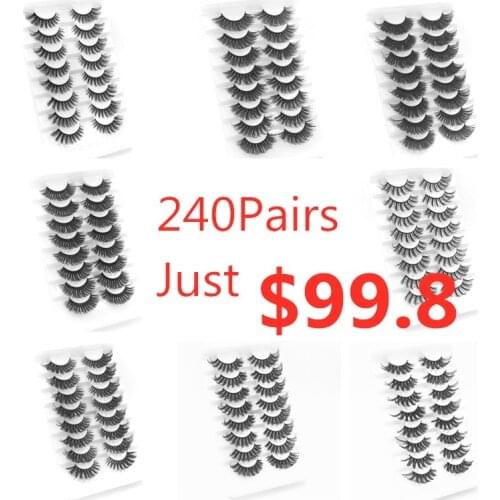 Wholesales 5D Mink Lashes Natural False Eyelashes Dramatic Fluffy Soft Wispy Volume Cross Reusable Eyelash MaKeup