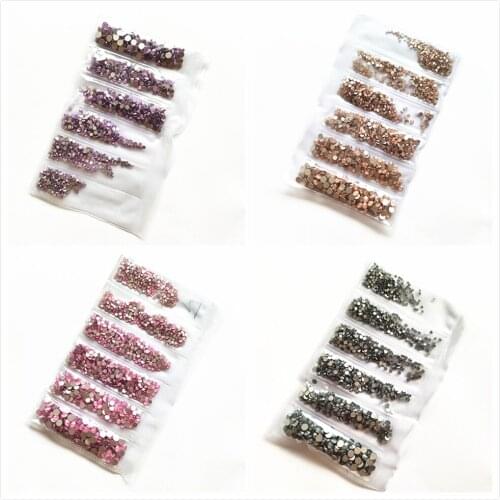 S6-s20 Mocha Crystal 7 Color Non Hotfix Rhinestone Super Bright Glass Iron On Garment Strass 3D Nail Art Decoration