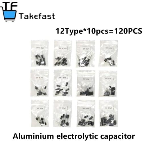 SAMIORE ROBOT 1set of 120pcs 12 values 0.22UF-470UF Aluminum electrolytic capacitor assortment kit set pack Orginal best quality