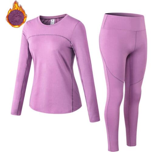 Women Cashmere Thick Velvet Thermal Underwear Spring Autumn Winter Thermo Sporting Set Female Fitness Long Johns Suit Tracksuits
