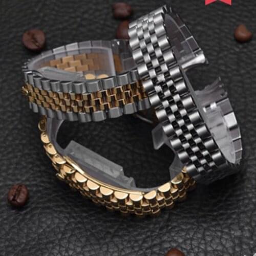 Instead of using five steel belt log series hand watch chain solid steel belt men and womens stainless steel watch accessories