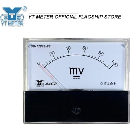 44c2 DC millivoltmeter 40mv 50mV 75mV 100mV 150mV 200mV 250Mv 300mV 400mV 500mv pointer voltmeter measuring instrument small vol