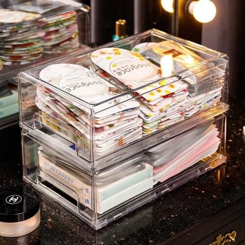 Cosmetic Drawer Mask Storage Box Plastic Sundries Holder Lipstick Stand Jewelry Storage Organizer Desktop Makeup Organizer Box