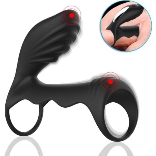 Vibrating Penis Ring G-spot Clitoris Stimulate Massage Vagina Vibrator Delay Ejaculation Cock Ring Erotic Sex Toy for Couple