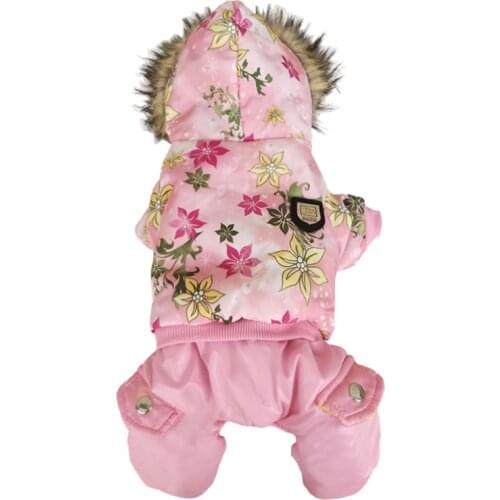 New pattern winter Windproof warm dog jacket puppy dog coat fashion hooded coat for pet Dog flower dot pattern small pet clothes