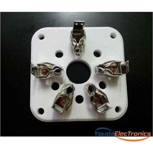 1PC Silver plated GZC5-A 5pin HIFI Diy Audio Vacuum Valve Tube socket for 4-125 4-400A 803