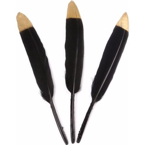 10-15cm 10pcs/bag Natural Goose Feather With Black/White Colorful Painting Party Prom Clothing Hat Decoration Crafts Accessories
