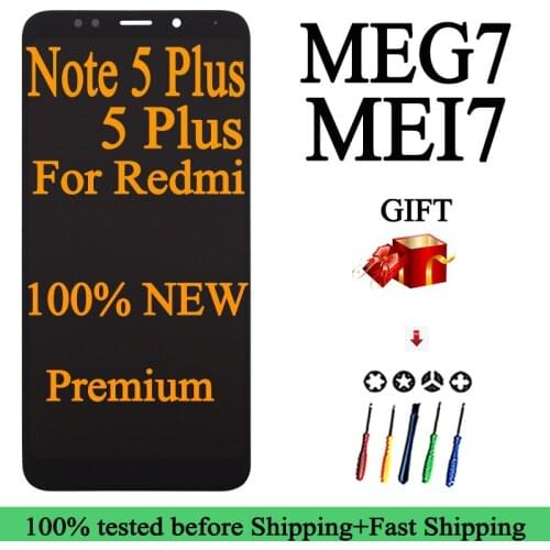 100% New MEG7 MEI7 Premium Quality Lcd For Xiaomi Redmi 5 Plus LCD Display Touch Screen Digitizer With Frame For Redmi 5 Plus