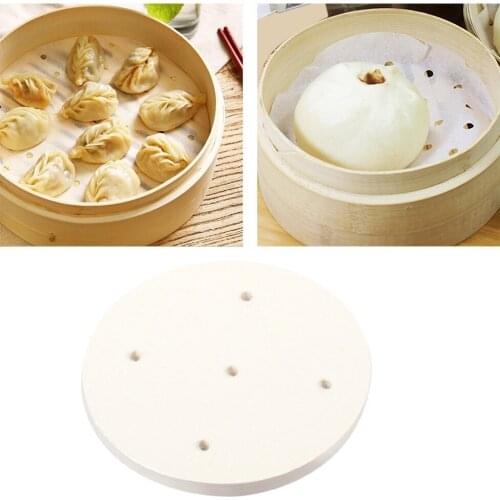 100 Pieces / Set Perforated Bamboo Steamer Papers Liner Steamed Rolls Baking