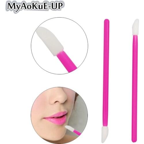 150pcs Disposable Cosmetic Brushes Lipstick Gloss Wands Applicator Soft head Rose Color Lip Brushes Makeup Tool Brushes