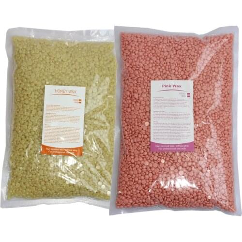 2Bags 1kg Hard Wax Beans Beads Hair Removal for Bikini Leg Eyebrow Women Men