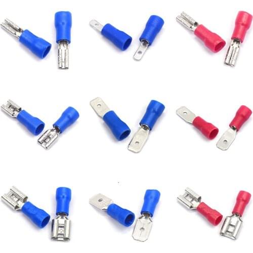 20pcs 2.8mm 4.8mm 6.3mm Insulated Seal Spade Wire Connector Female male Crimping Terminals Electrical Crimp Terminal Set