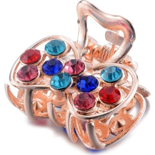 4 Style Gold Color Metal Small Hair Claws Rhinestone Ornaments Hair Crab Clip Girls Gifts Women Hair Jewelry