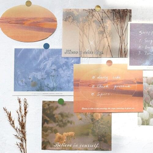 80Pcs Retro Literary Memo Pad Creative Flowers Plants Material Paper Diary Scrapbooking Decoration Stationery Accessories