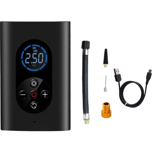 Wireless Electric Mini Air Inflator Air Compressor Smart Display LED Light Rechargeable Power Bank for Football Tires