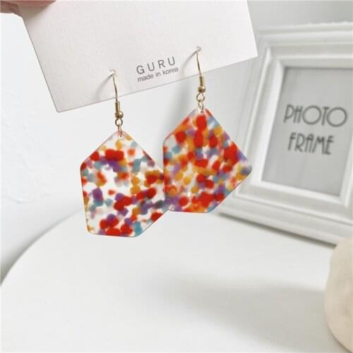 Colorful Candy Ireregular Big Clip Earrings for Girls Korean Fashion Long Earrings