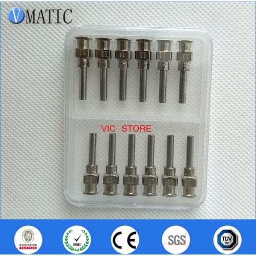 High Quality 0.5'' Length 11G All Metal Tips Blunt Stainless Steel 12Pcs Glue Dispensing Needles Syringe Needle Tips 1/2 Inch