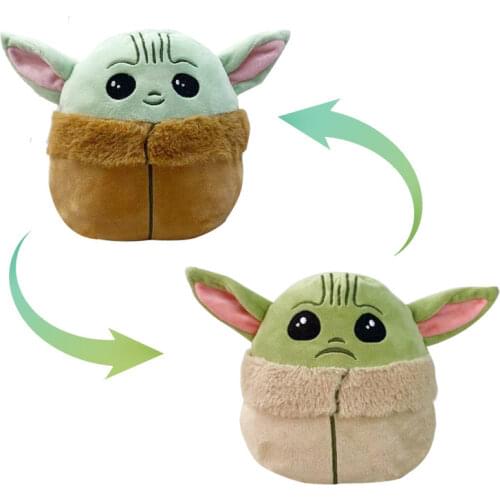 Disney Reversible Toy Baby Yoda 2 IN 1 Plush Double-Sided Flip Doll Cartoon Anime Star Wars Pressure Stress-relieving Model Toys