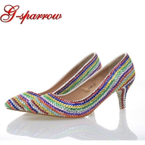 G-SPARROW Women's Shoes With A Glass Heel