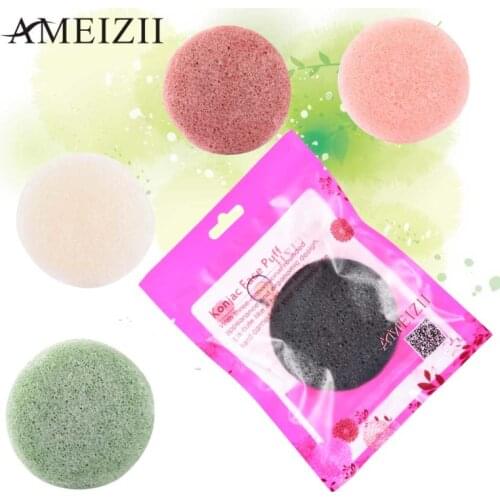 Round Konjac Sponge Puff Face Cleaning Exfoliator Konjac Cosmetic Puff Proffesional Facial Cleaner Skin Clean Tool Maquiagem