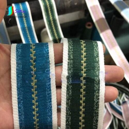 Mercerized Cotton Horizontal Knit Belt Warp Clothing Accessorypants Side Decoration DIY Soft Elastic Gold And Silver S612P