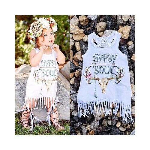 Cute Toddler Baby Kids Girl White Party summer Sundress Skirts Outfits 0-4Y