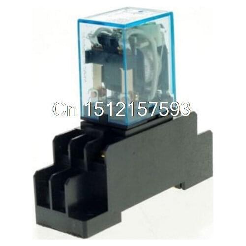 MY2NJ HH52P 12VDC 24VDC 24VAC 110VAC 220/240VAC Coil 5A General Purpose Power Relay 8 Pin DPDT + PYF08A Socket