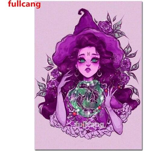 Fantasy Art 5D Square round Diy Diamond Embroidery Princess Full Mosaic pattern Diamond Painting Kit Witch Girl JX2295
