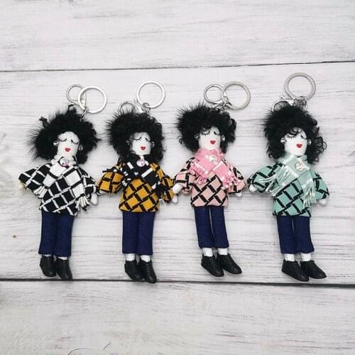 2021 New Women Handmade Doll Key chains Bag Pendants DIY Lady Car Charms Girls Dolls Bag Fashion Key Ring Decorations NS601