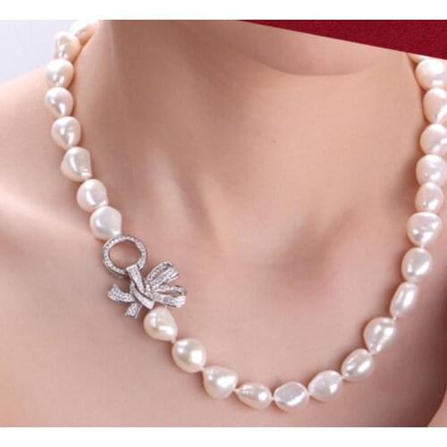 Seet of 11-12mm south sea white baroque pearl necklace 18"bracelet 7.5-8" KKK