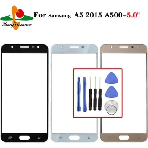 For Samsung Galaxy A5 2015 A500 A500F A500FU A500M A500Y A500FQ Touch Screen Panel LCD Front Outer Glass Cover Lens Replace