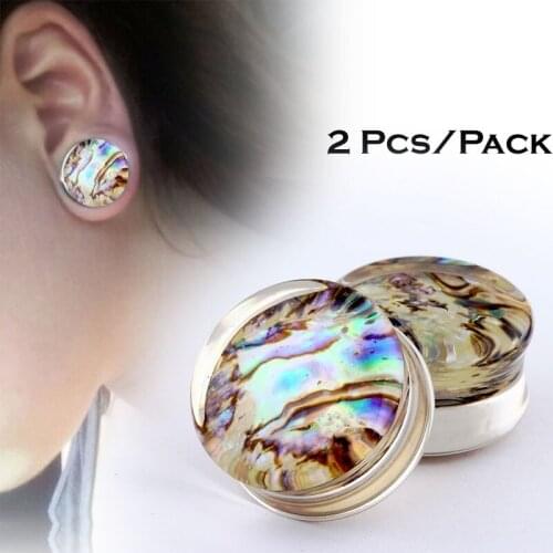 Pair Shell Ear Tunnels and Plugs Saddle Ear Dilations Ear Gauges Earring Flesh Body Piercing Expander 8-20mm Ear Reamer