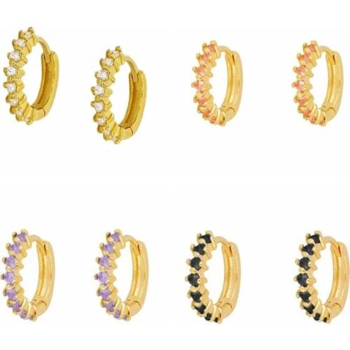 Pendientes Plata 925 Mini Zirconium 925 Sterling Silver Earrings For Women Piercing Earrings Hoops 2021 Trend Vintage Brincos