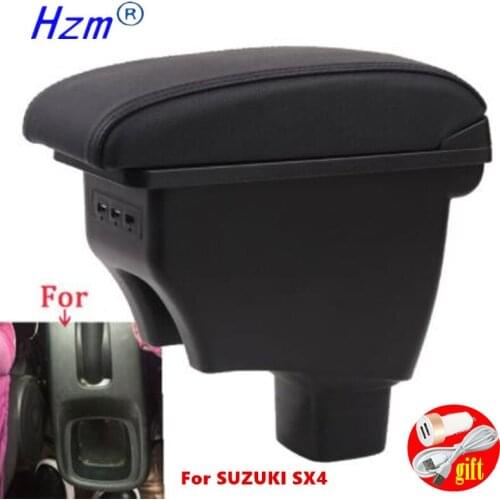 Arm Rest For Suzuki Sx4 2007-2013 Center Centre Console Storage Box Armrest 2008 2009 2010 2011 2012 Interior USB LED