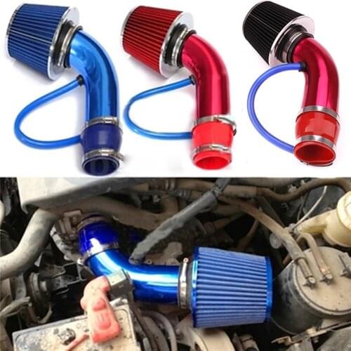 Full Set 3" 75mm Car Cold Air Intake System Turbo Induction Pipe Tube Kit With Air Filter Cone High Flow Performace Racing