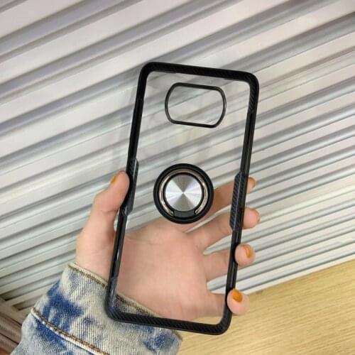 Transparent Case For POCO X3 Pro case POCO X3 NFC metal Bracket Finger Ring Back Cover for POCO X3 NFC Fundas