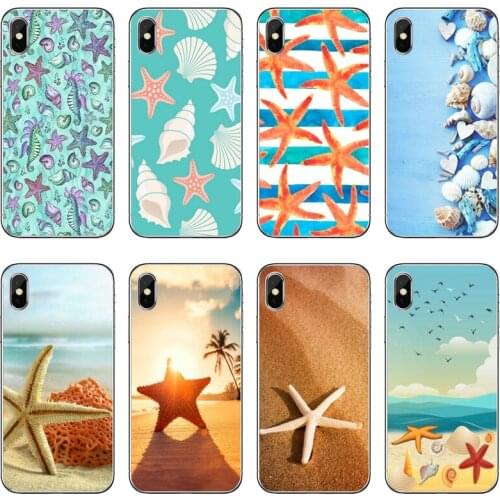 Beach Starfish Transparent Phone Case For iPhone 12 11 Pro Max Mini XS Max XR X 8 7 Plus 6 6S Plus 5 5S SE 2020