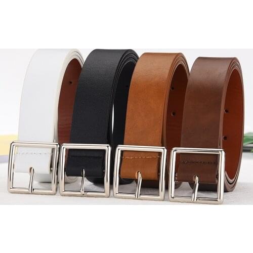 New Denim Mens Womens Wide Leather Waist Belt Fashion Harajuku PU Square Pin Buckle Belts Vintage Strap Female Jeans Waistband