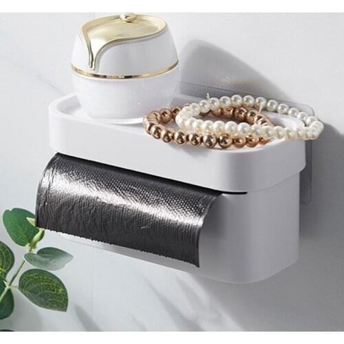 Garbage Bag Storage Box Wall Mount Trash Bags Dispenser Self-Adhesive Plastic Bag Organizer Shelf Case