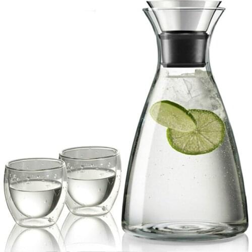 ELETON Glass Pitcher with Lid and Spout Heat Resistant Pitcher for Hot/Cold Water, Homemade Juice, Beverage & Iced Tea