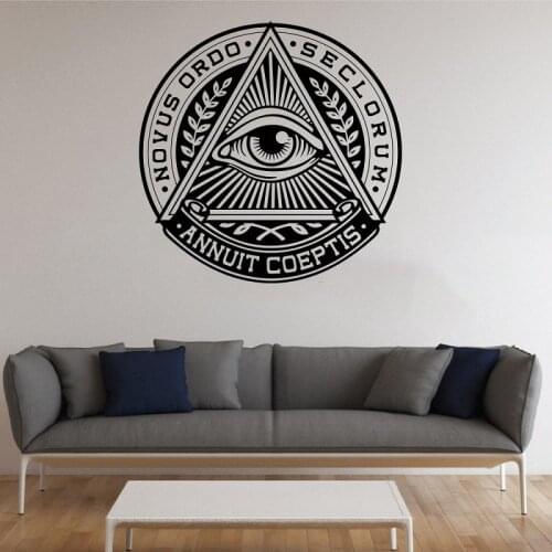 Vinyl wall sticker pyramid eyes wall decal bright sign decal home decoration living room bedroom art sticker mural GXL13