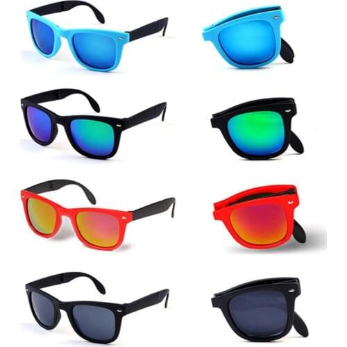 1pcs Vintage Women Steampunk Oversize Folding Sunglasses Luxury Brand Designer Men Sunglasses Large Mirror Lens With Case